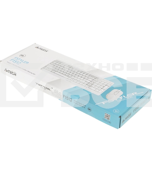 Комплект клавиатура+мышь A4Tech FStyler F1512 проводной, USB, 1200 DPI, белый