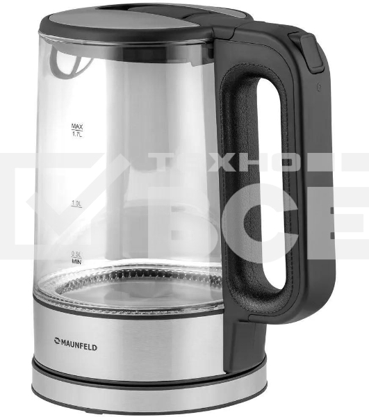 Чайник электрический Maunfeld MGK-612BK, 1.7л, стекло/металл