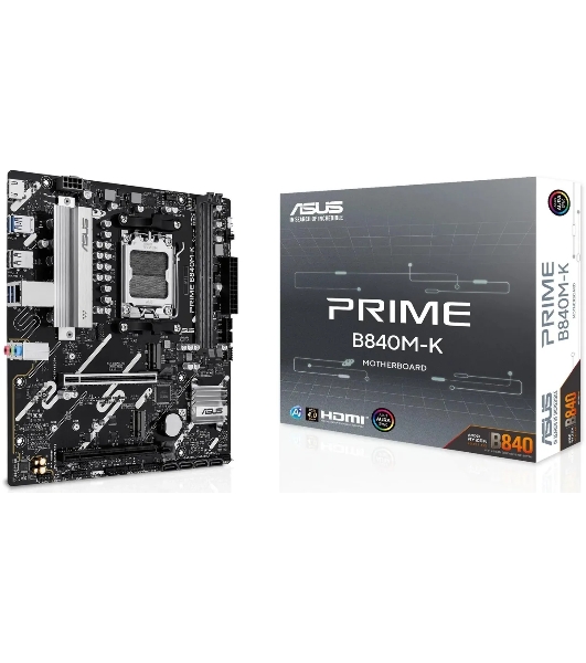 Материнская плата Asus PRIME B840M-K Socket AM5 AMD B840 2xDDR5 mATX AC`97 8ch(7.1) 2.5Gg RAID+HDMI