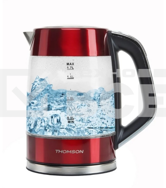 Чайник Thomson K20ES-2001 GLASS 1.7L RED
