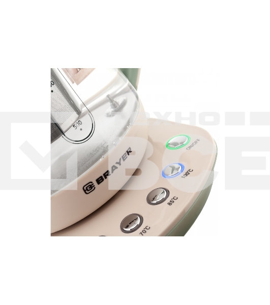 Чайник электрический BRAYER BR1015 2200 Вт,1,5 л, подст, 40-100 °С, завар.чая, стеклян
