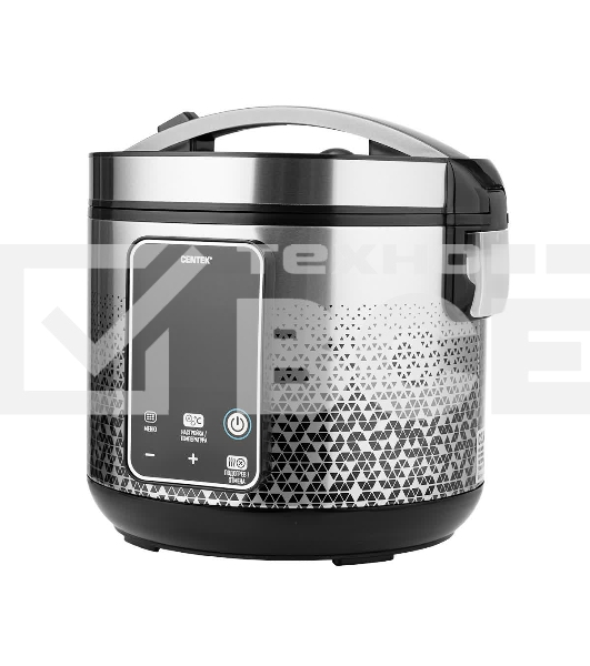 Мультиварка Centek CT-1499 (чёрный/сталь)  900Вт, 5.0л, 25 программ, мультиповар, антиприг. покрытие