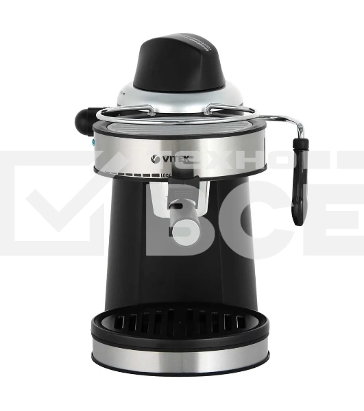 Кофеварка рожковая Vitek VT-1510 BK черный, исп. кофе - молотый, 0.24 л, 750 Вт, 5 Бар.