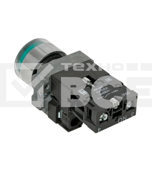 Кнопка BA31 с подсветкой 230В зел. NO IP65 PROxima EKF xb2-bw31-230-65