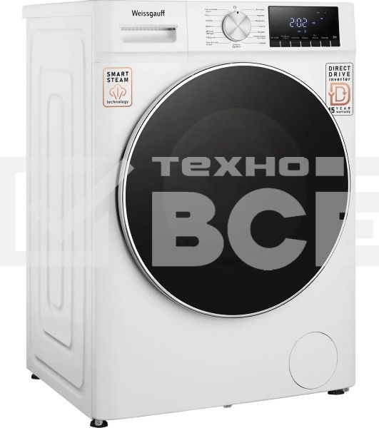 Стирально-сушильная машина Weissgauff WMD 58411 Direct Drive Inverter Premium Steam (432267) белый, фронтальная загрузка 11 кг, 1400 об/мин, класс:A+++