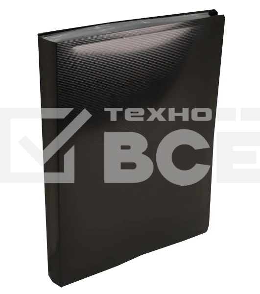 Папка с 80 прозр.вклад. Бюрократ DeLuxe DLVBOX80BLCK A4 пластик 0.7мм черный в коробе
