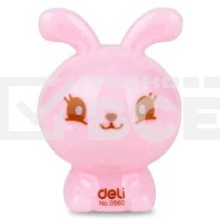 Точилка для карандашей ручная Deli Rabbit E0560 1 отверстие пластик ассорти блистер