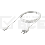 Кабель питания Cablexpert PC-184W-VDE-1.8М CEE 7/16-C7, 2x0.75мм2, 2.5А, VDE, 1.8м, белый, пакет, фото 1