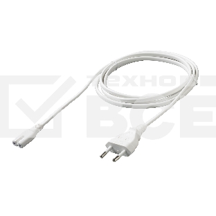 Кабель питания Cablexpert PC-184W-VDE-1.8М CEE 7/16-C7, 2x0.75мм2, 2.5А, VDE, 1.8м, белый, пакет