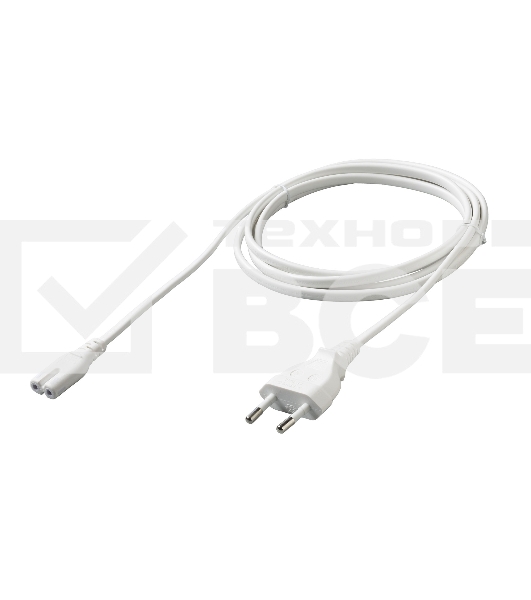 Кабель питания Cablexpert PC-184W-VDE-1.8М CEE 7/16-C7, 2x0.75мм2, 2.5А, VDE, 1.8м, белый, пакет