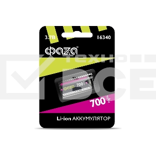 Аккумулятор 16340 3.7В Li-Ion 700мА.ч без платы защиты BL-1 ФАZА 5039087