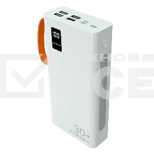 Портативный аккумулятор More choice (4620202550583) PB22-30 с кабелем 2USB 2.1A - 30000mAh белый