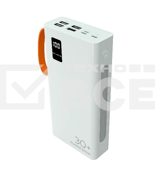 Портативный аккумулятор More choice (4620202550583) PB22-30 с кабелем 2USB 2.1A - 30000mAh белый