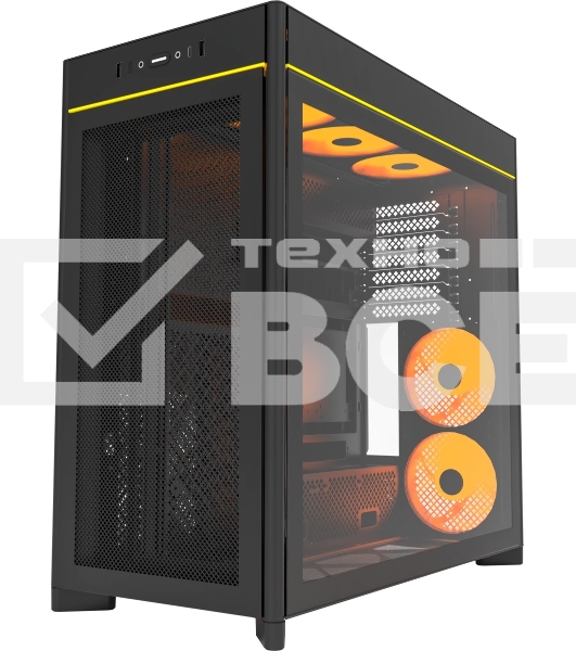 Компьютерный корпус Montech HS01 PRO черный без БП ATX 5x120мм 2xUSB 3.0 1xUSB3.1 audio