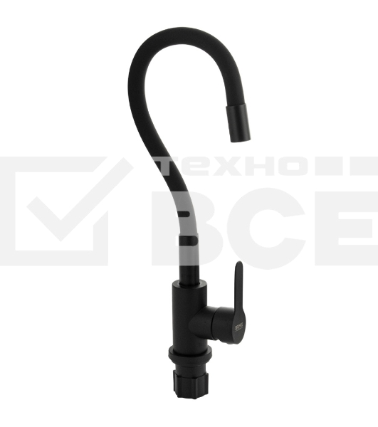 Смеситель кухонный BRIMIX 9318 гибкий излив, черного цвета, из нержавеющей стали марки 304