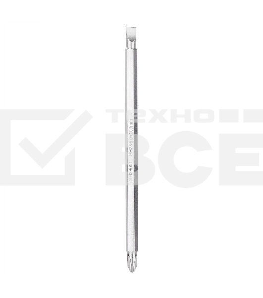 Двухсторонняя отвертка Deli DL626001 PH2+SL6x100мм Спецификация продукта.: 6/PH2x100мм. Материал хвостовика: Cr-V. Длина: 210 мм. Длина: 100 мм. Диаметр хвостовика: 6,3 мм.