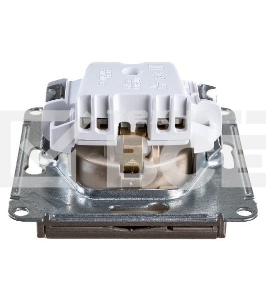 Механизм розетки 1-м СП AtlasDesign 16А IP20 с заземл. защ. шторки с крышкой шампань