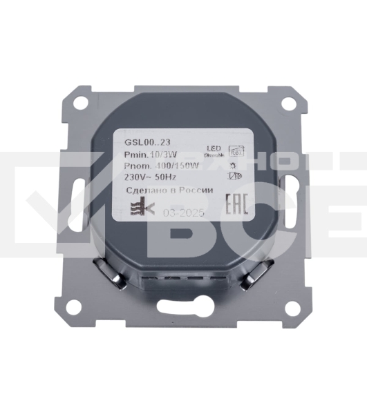 Светорегулятор (диммер) SE Glossa белый, повор-нажим, LED, RC, 400 Вт, мех.