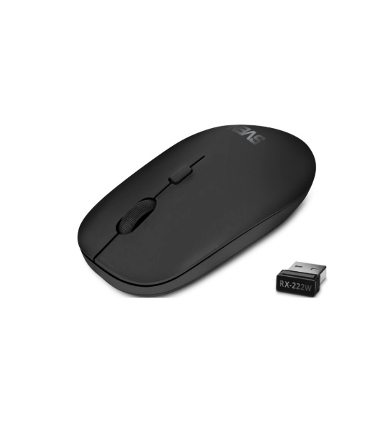 Мышь беспроводная SVEN RX-222W черный, 1800 dpi, радиоканал, Bluetooth, USB, кнопки - 4