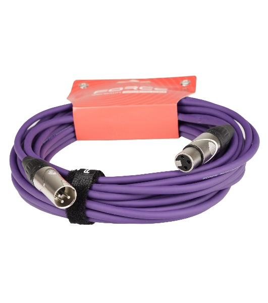Микрофонный кабель FORCE FMC-05/10 VT XLR (F)- XLR(M), разъемы с никелевым корпусом и посеребренными контактами, 10 м, цвет фиолетовый