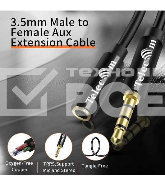 Кабель удлинит 3.5 Jack (M) - 3.5 Jack (F), 1.5м Telecom PRO <TAV7179M-1.5M>