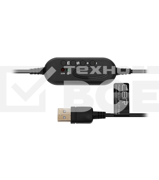 Гарнитура CBR CHP 353M Black, проводная стерео, микрофон с шумоподавл., USB, регул. оголовья, длина кабеля 2,2 м, цвет чёрный