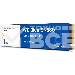 Накопитель SSD WD 1Tb Blue SN580 NVMe, M.2(22x80mm), NVMe, PCIe 3.0 x4, 3D TLC, R/W 3500/3000MB/s, IOPs 460 000/45 600TBW, фото2