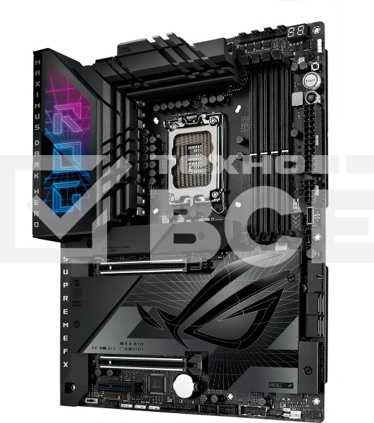 Материнская плата ASUS ROG MAXIMUS Z790 DARK HERO, LGA 1700, Intel Z790, 4xDDR5, 4xSATA, 5xM.2, 1xPCIe 5.0 x8, 1xPCIe 5.0 x16, 1xHDMI, 2xUSB-C 3.2 Gen 2, 1x 2.5Gb LAN, 4xUSB-A 3.2 Gen 1, 5xUSB-A 3.2 Gen 2, 5x3.5 мм, 7.1, Standard-ATX
