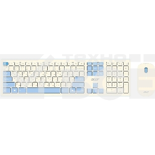 Клавиатура + мышь Acer OCC205 беспроводной USB, 1200 dpi, белый/голубой