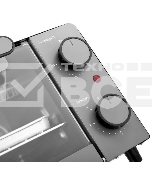 Мини-печь BRAYER BR2600 1200 Вт, 9 л, серебристый