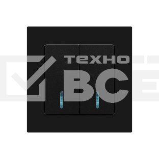 Выключатель Intro Accent 6-105-05 двойн. с подсветкой 10А-250В IP20 СУ AL/CU антрацит Б0063516