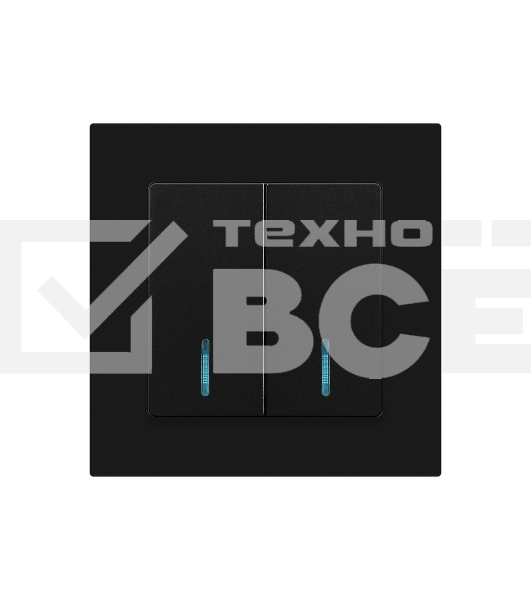 Выключатель Intro Accent 6-105-05 двойн. с подсветкой 10А-250В IP20 СУ AL/CU антрацит Б0063516