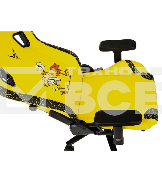 Кресло Knight Craft Dragon желтый, экокожа, 120 кг, механизм качания