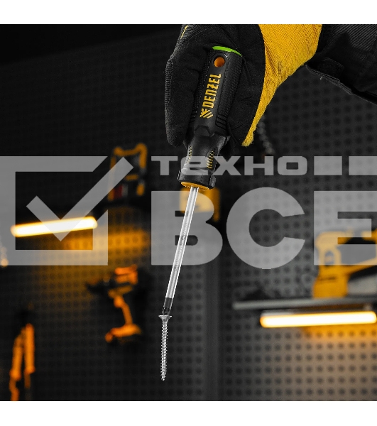 Отвертка Denzel PZ2x100 мм, S2, 3к рукоятка