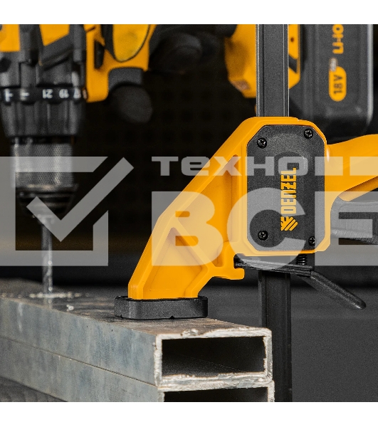 Струбцина Denzel F-образная, быстрозажимная, 600 х 80 мм, усиленный нейлоновый корпус