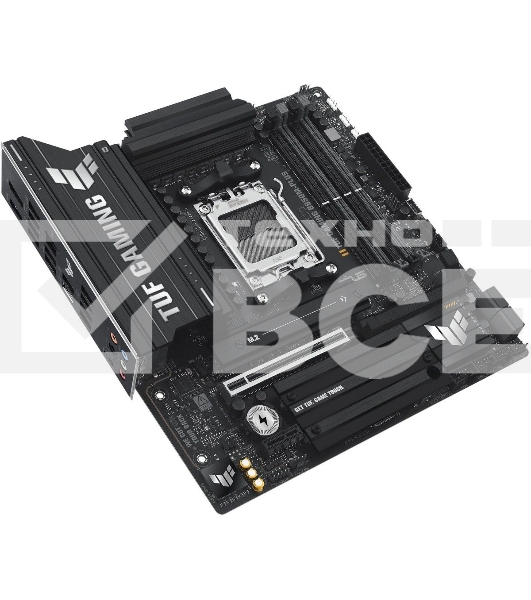 Материнская плата ASUS TUF Gaming B850M-Plus, AM5, AMD B850, 4xDDR5, 4xSATA, 3xM.2, 1xPCIe 5.0 x16, 1xPCIe 4.0 x4, 1xPCIe x1, 1xDP, 1xHDMI, 1x2.5Gb LAN, 4xUSB 2.0, 4xUSB 3.2 Gen 1, 3xUSB 3.2 Gen 2, 1xUSB-C, 3x3.5 мм, 7.1, mATX