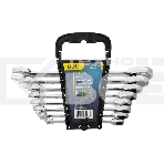 Набор комбинированных ключей с трещоткой 8 шт Deli DL140108T Спецификация: 8,10,12,13,14,15,17,19мм. Сталь 40 Cr. Трещетка 50BV30 72Т., фото 1