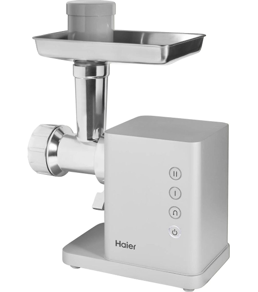Мясорубка электрическая Haier HG-702 серебристый, 1900 Вт, 3.5 кг/мин, реверс, защита от перегрузки, насадки - 14