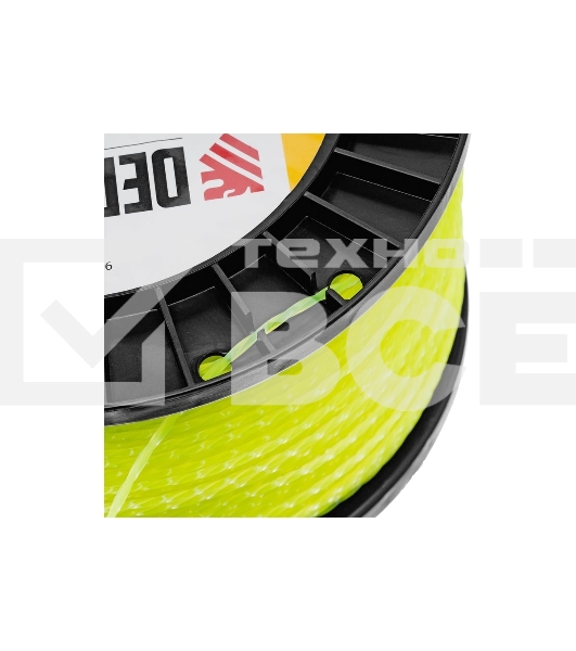 Леска для триммера Denzel витой квадрат, 2,0мм х 357м, на DIN катушке FLEX CORD