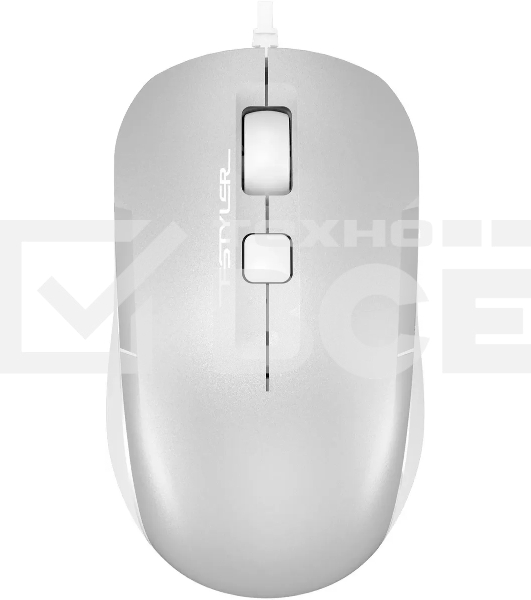 Мышь проводная A4Tech Fstyler FM26 серебристый/белый, 1600 dpi, USB, кнопки - 4