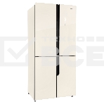 Холодильник Nordfrost RFQ 510 NFGI inverter бежевое стекло трехкамерный 286/141л морозилка снизу, Side-by-Side, фото4