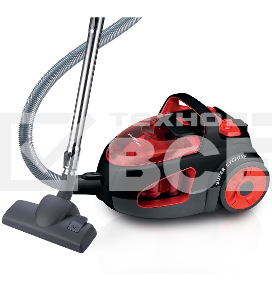 Пылесос Delta LUX DL-0846 черый/красный, 420/ 2400Вт, уборка сухая, пылесборник контейнер 2л