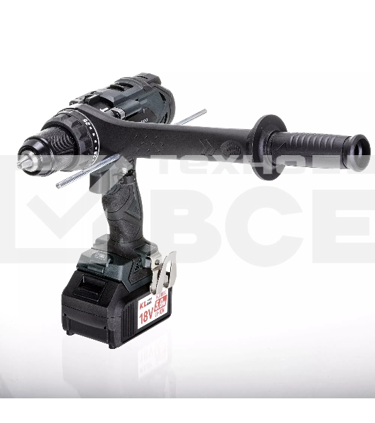 Профессиональный аккумуляторный бесщеточный ударный шуруповерт Klpro KLDM18BHX-50 (18В, Li-ion-2шт, 5.0А·ч, 150Нм, 2 скорости, подсветка, магнитная бита,З/У,в кейсе)