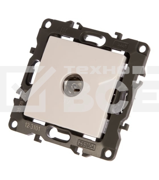 Розетка телевизионная TV ЭРА одиночная, IP20, 12-3101-01 белый