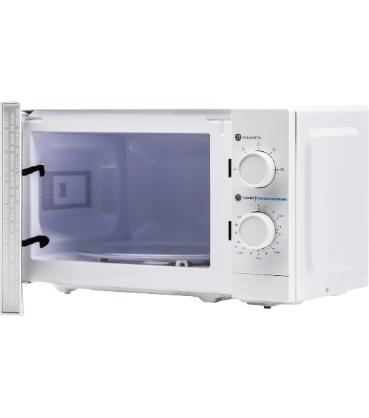 Микроволновая печь HOME HMM207BW белый, 20 л, 700 Вт, переключатели - поворотный механизм