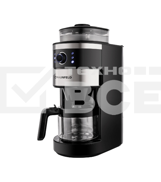 Кофеварка капельная Maunfeld MF-731BK черный, исп. кофе - зерновой/молотый, 0.83 л, 820 Вт.