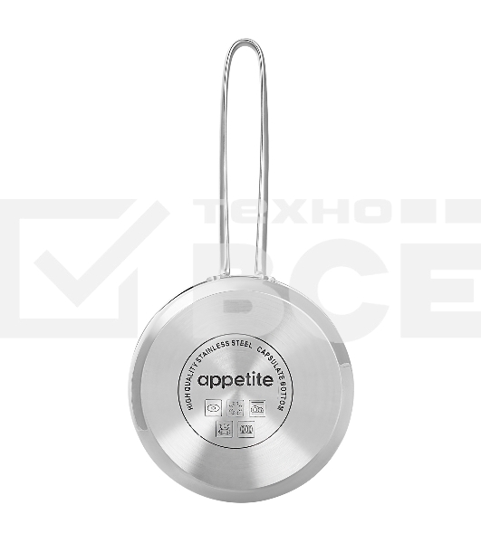 Ковш APPETITE SH05253 pretty 1,5 лиз нерж. стали. Объем 1,5л, размеры: 16х7,5 см, стекл. крышка, прутковая ручка,подар.коробка