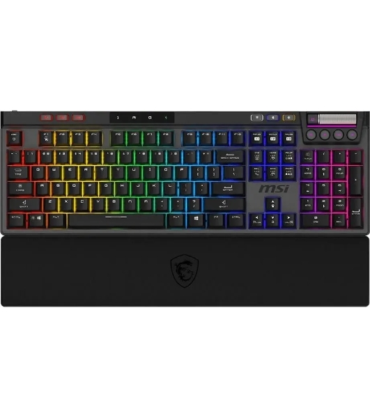 Клавиатура MSI STRIKE Pro W Silent механическая серый/черный USB Multimedia for gamer LED (подставка для запястий) (S11-43RU210-CLA)