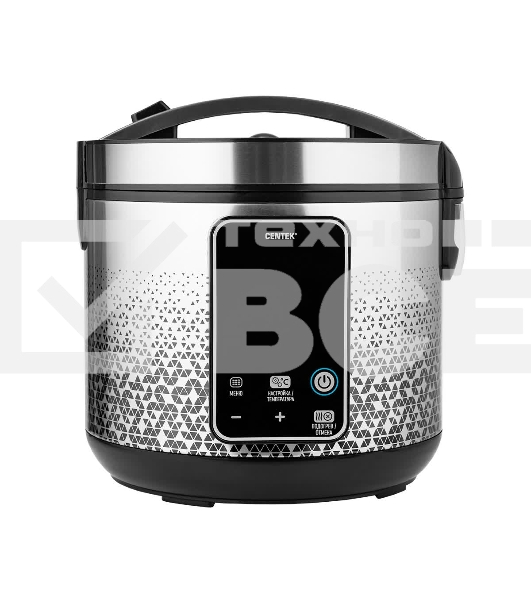 Мультиварка Centek CT-1499 (чёрный/сталь)  900Вт, 5.0л, 25 программ, мультиповар, антиприг. покрытие