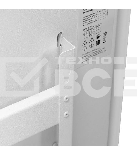 Конвектор Denzel XCE-1000 белый, 1000 Вт, 15 м2, термостат